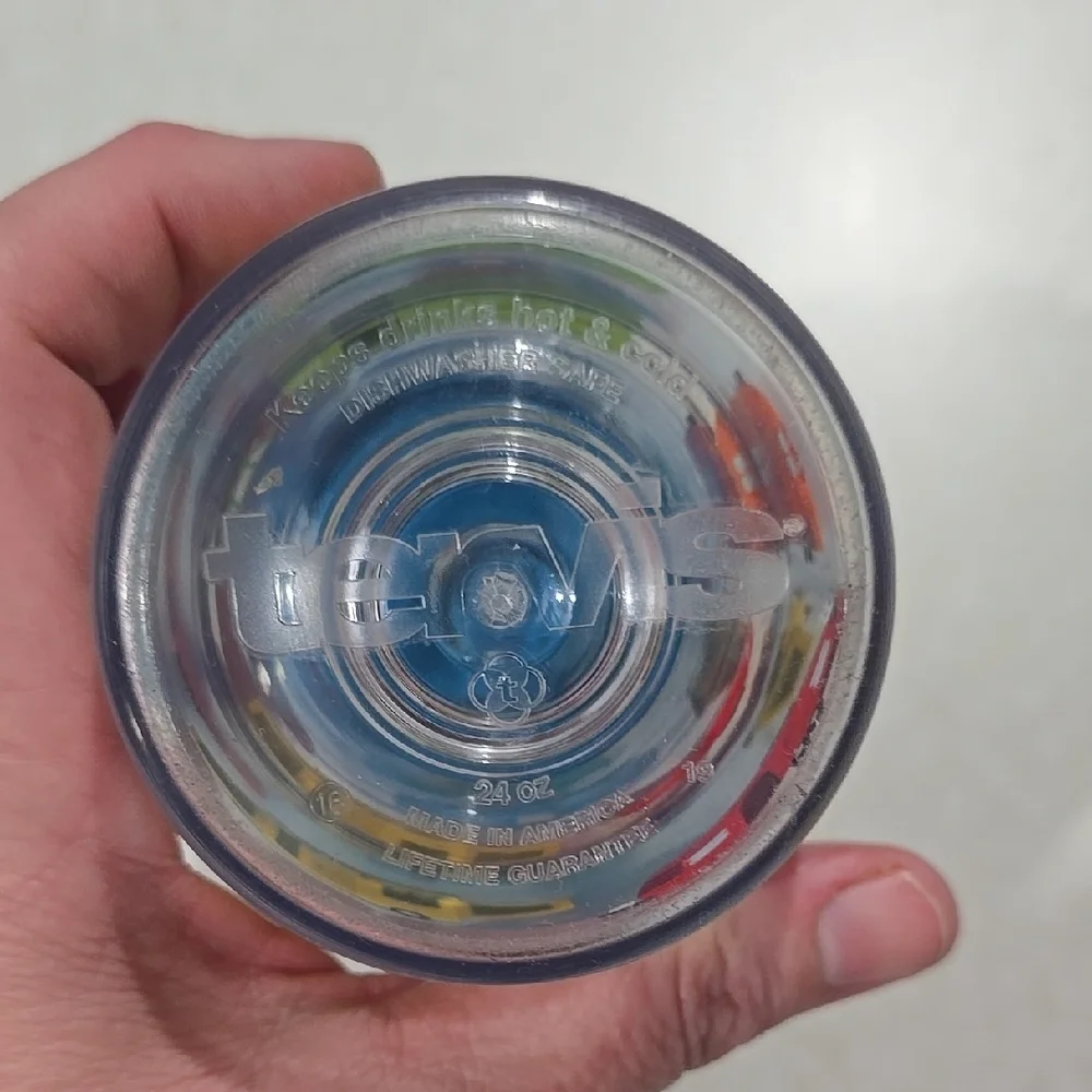 Colorful Travel Tumbler with‎ Blue Lid